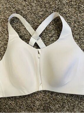 Knix Sports Bra Women’s 7+ L/XL White Catalyst Front Zip Workout Gym Running